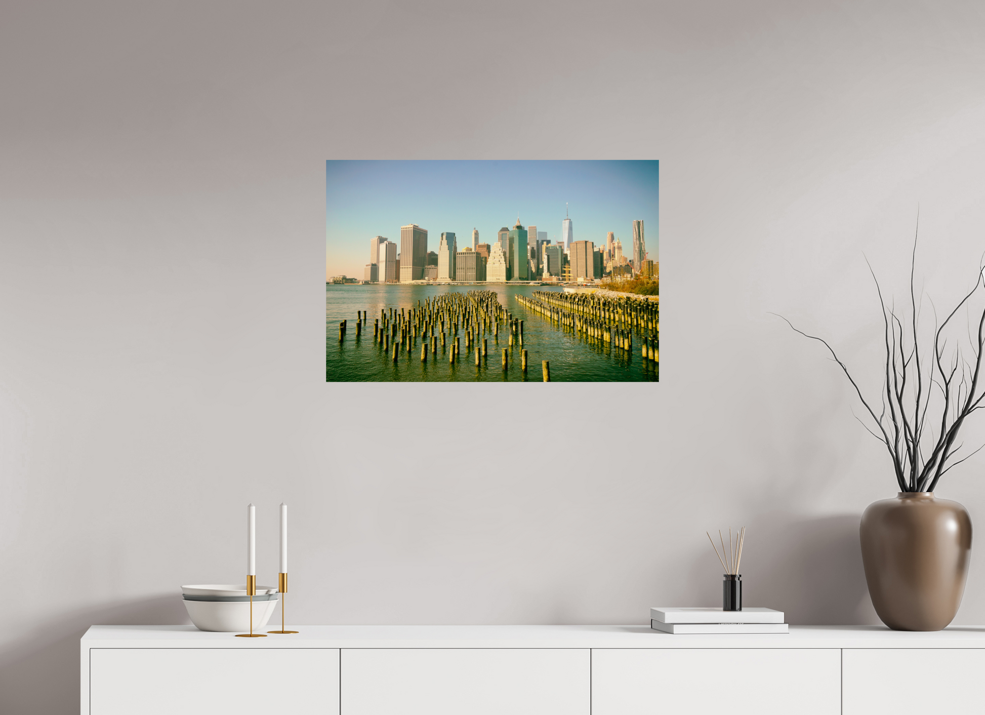 New York City - Manhattan Skyline colored
