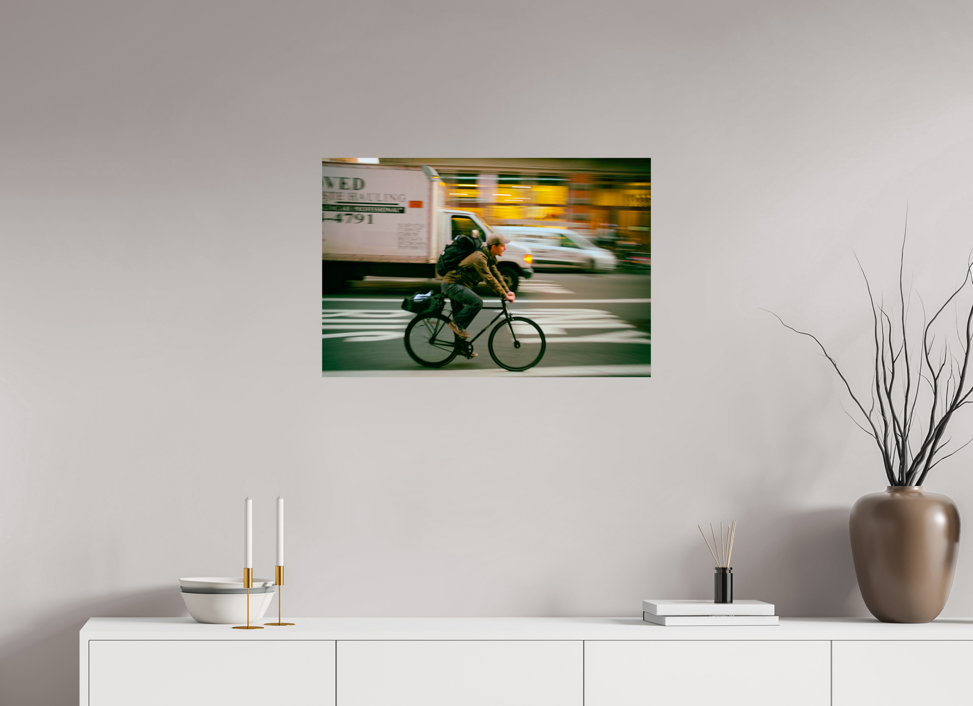 New York Street Photography - Bicycle Messenger in Motion