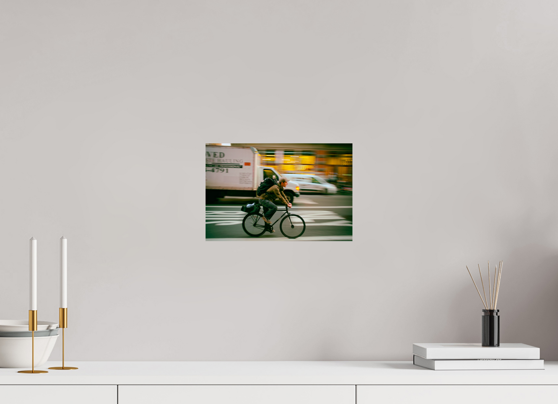 New York Street Photography - Bicycle Messenger in Motion