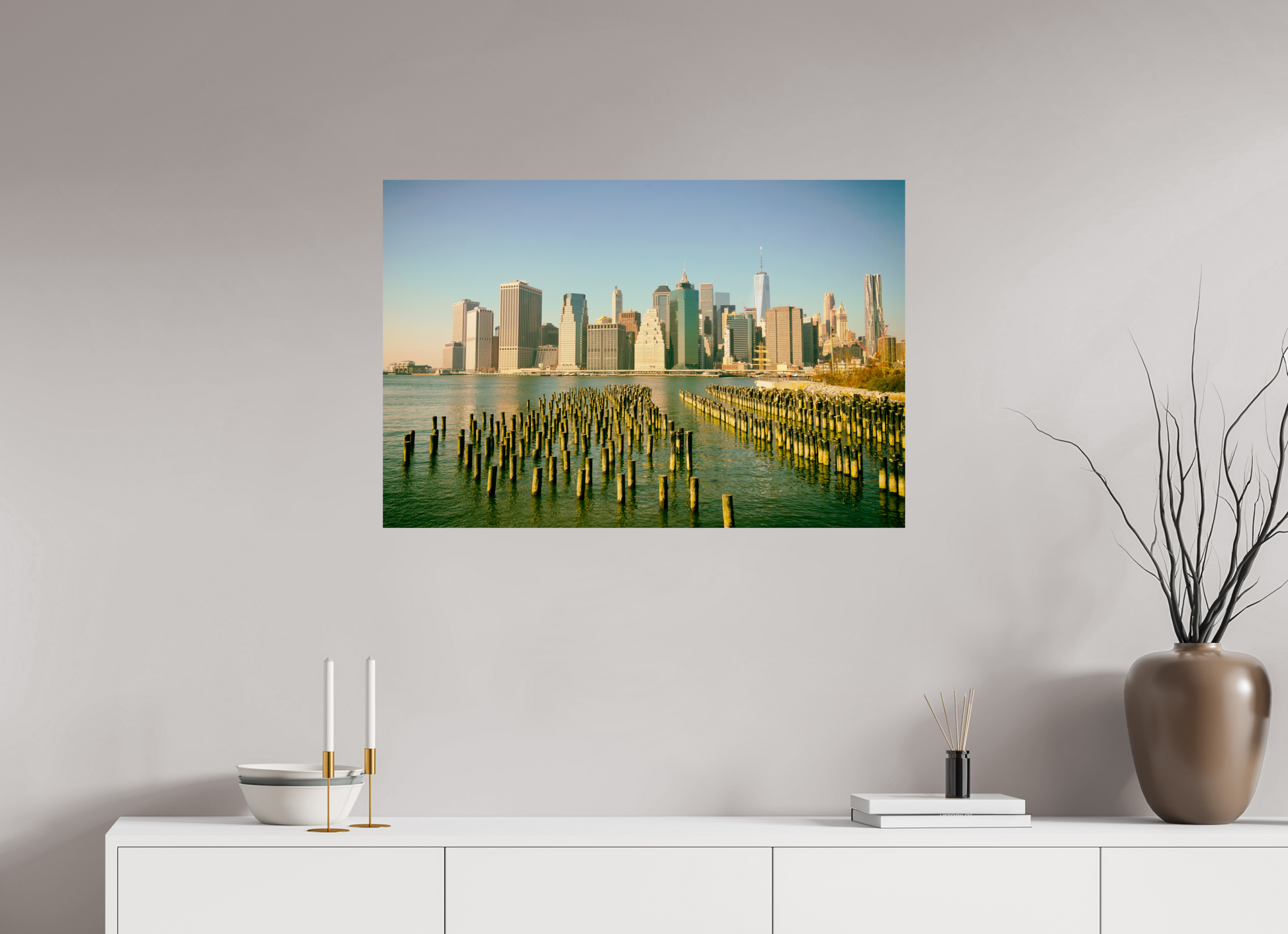 New York City - Manhattan Skyline colored
