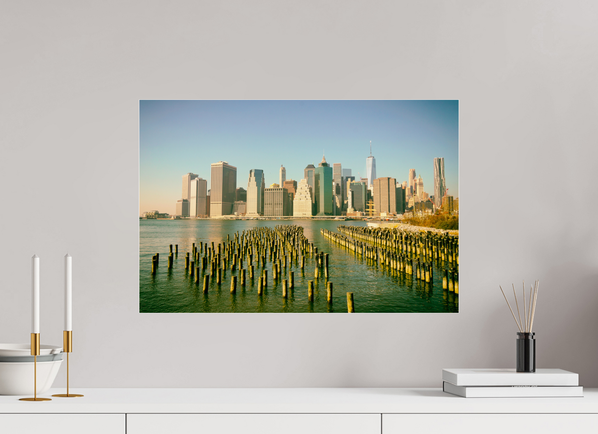 New York City - Manhattan Skyline colored
