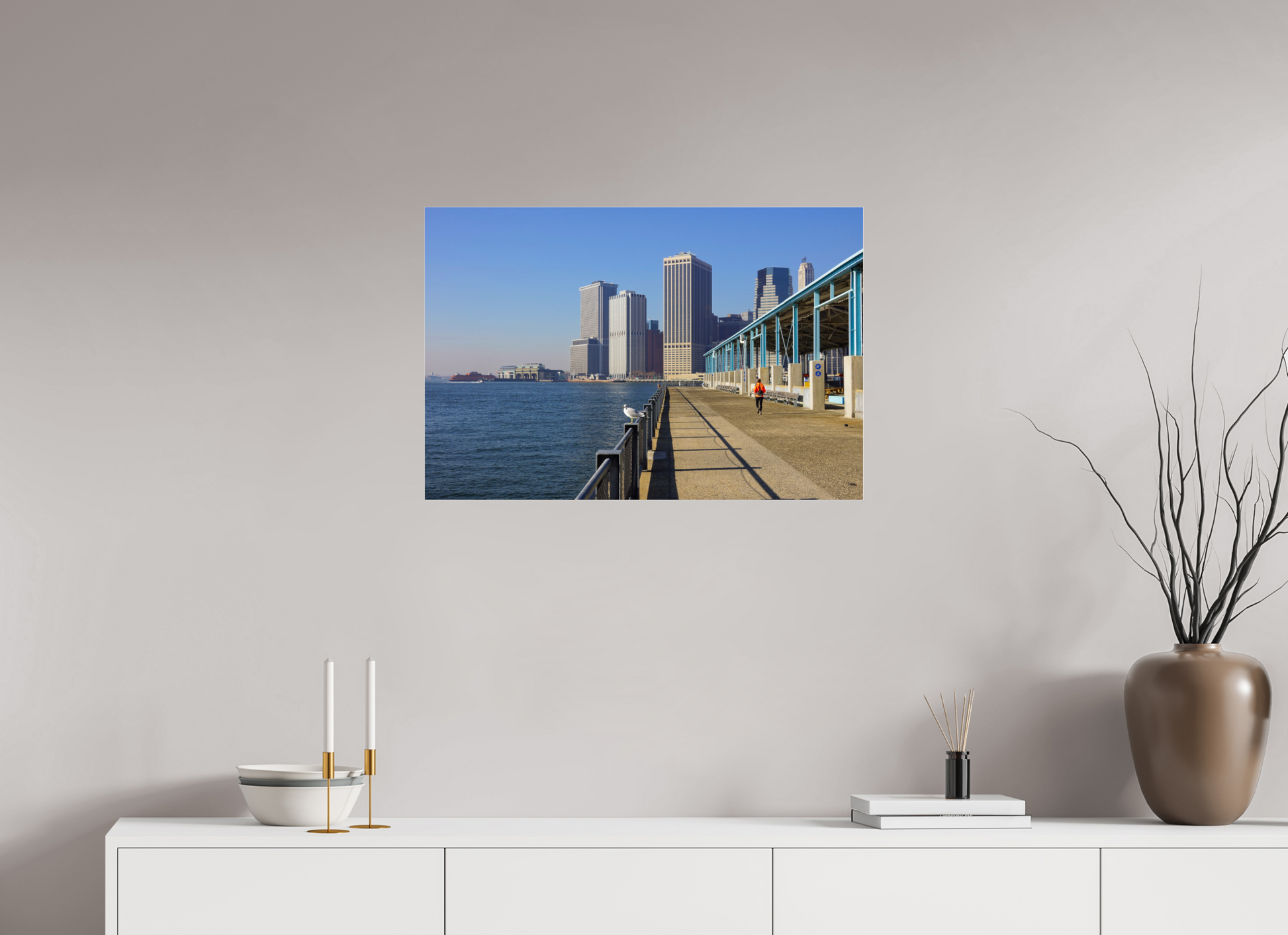 New York City street photography - Skyline view from the pier