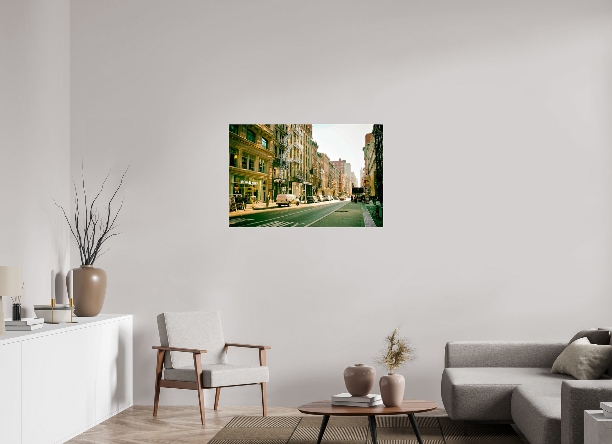 105 x 70 cm, Photo Print Under Acrylic Glass New York street scene
