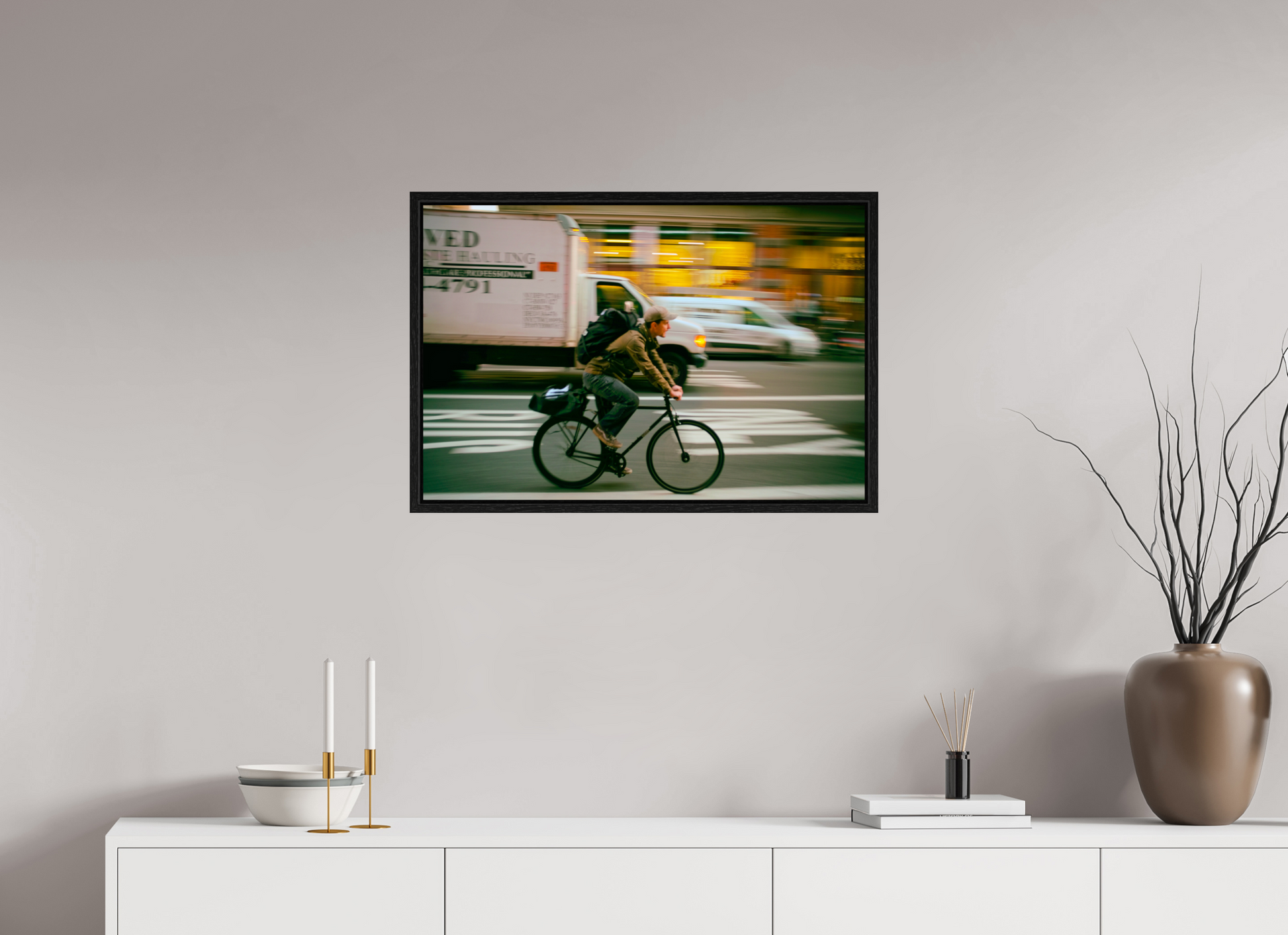 New York Street Photography - Bicycle Messenger in Motion