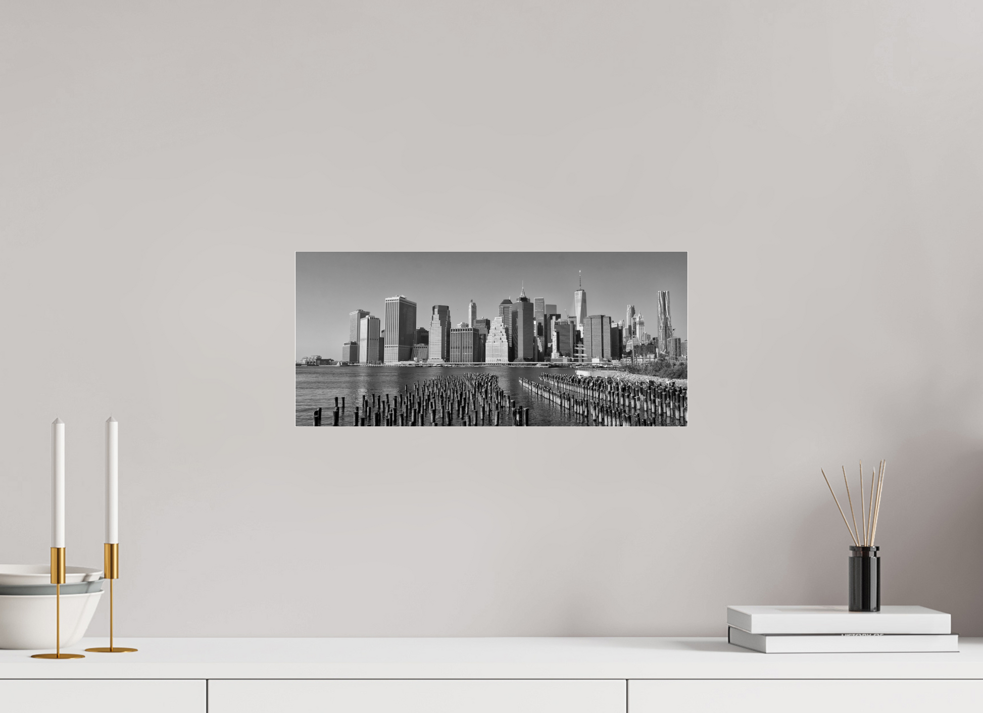 New York City - Manhattan Skyline b&w