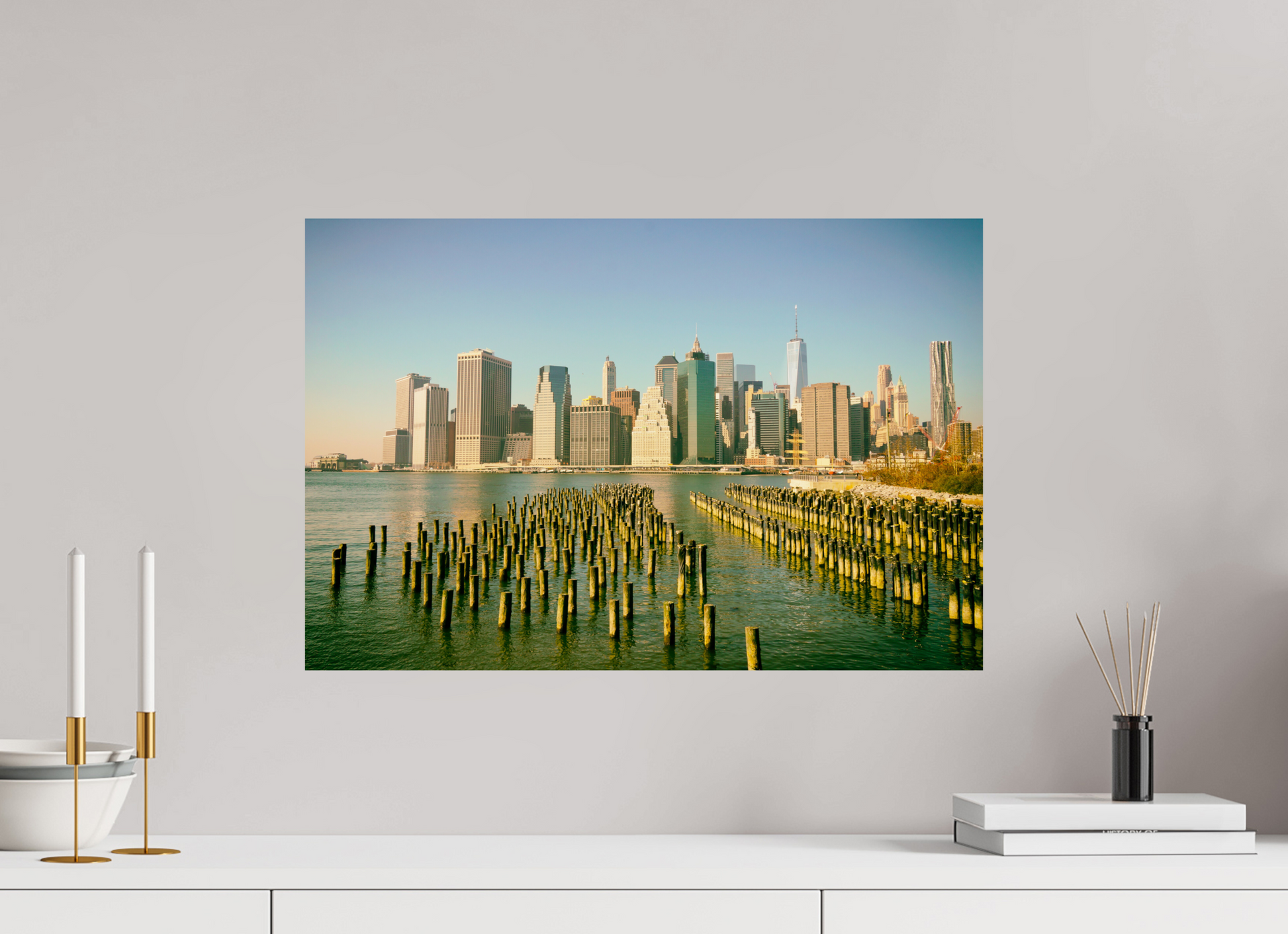 New York City - Manhattan Skyline colored