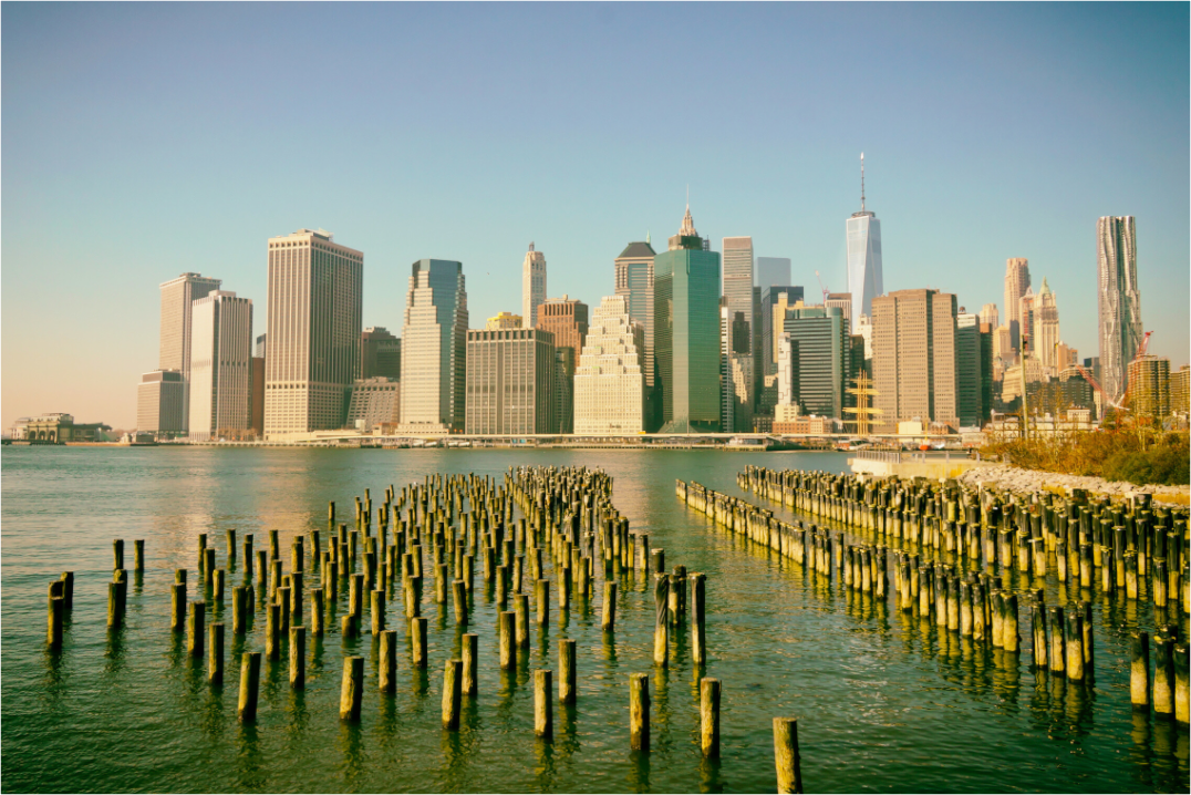 New York City - Manhattan Skyline colored