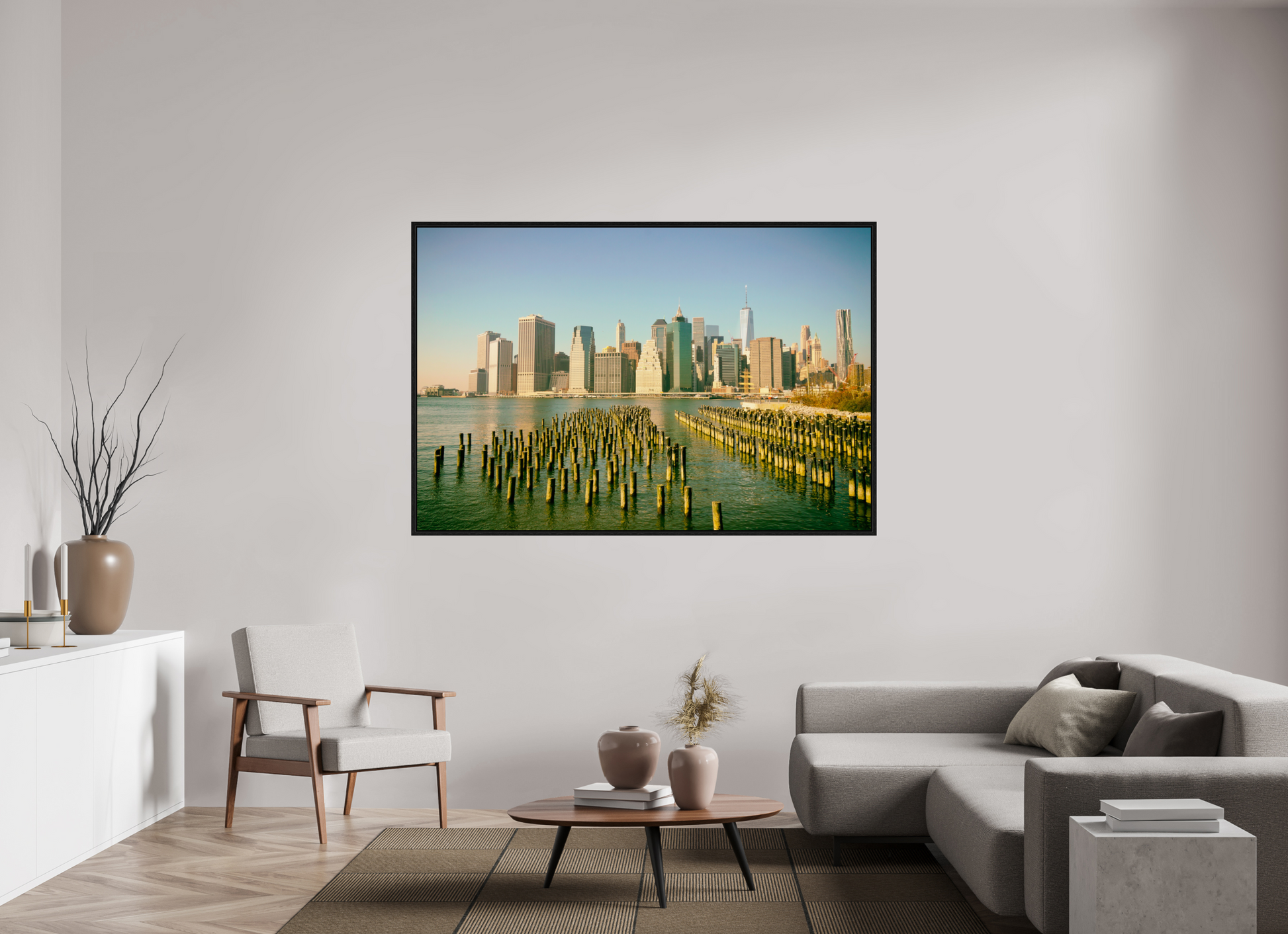 New York City - Manhattan Skyline colored