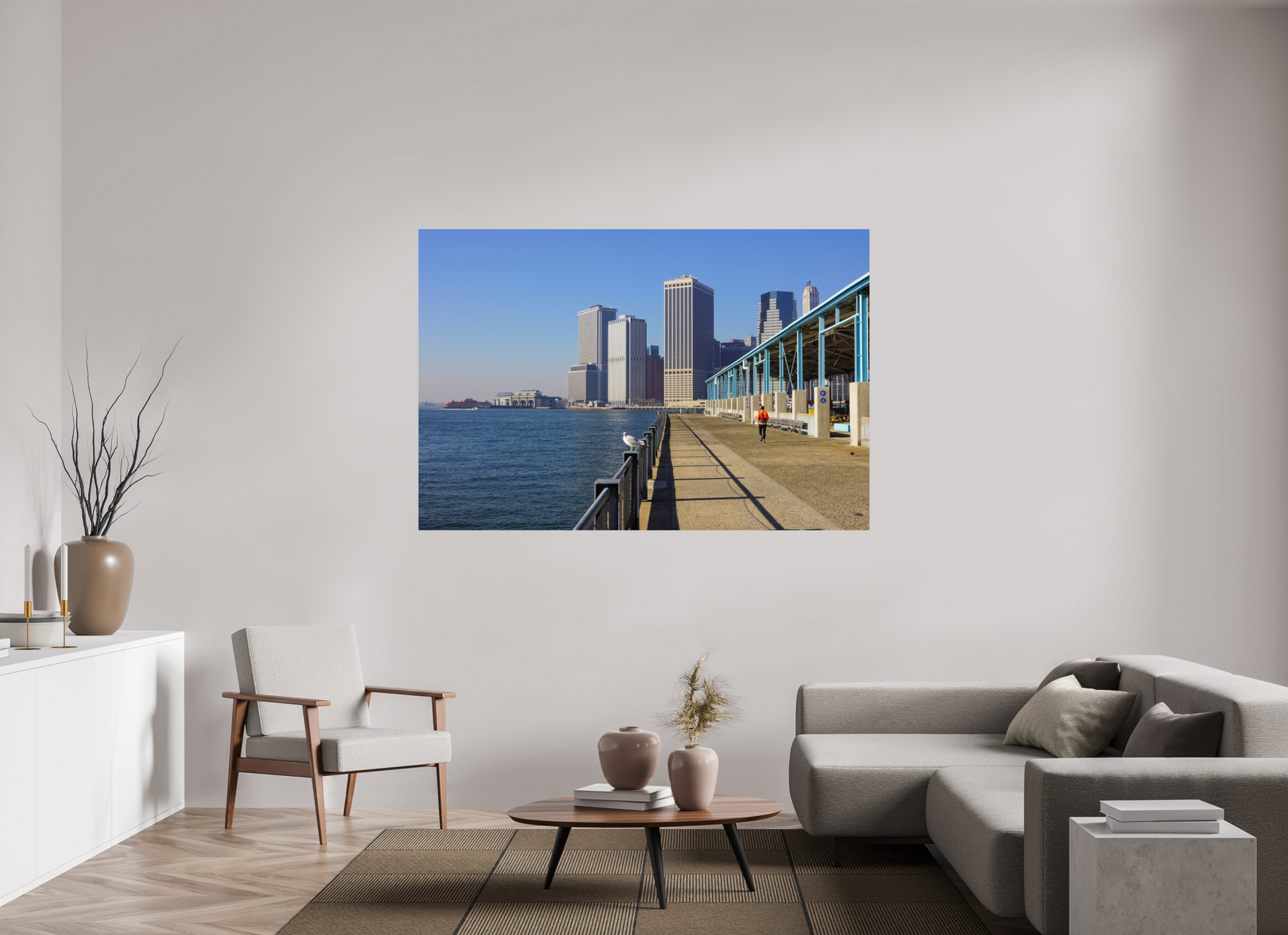 New York City street photography - Skyline view from the pier