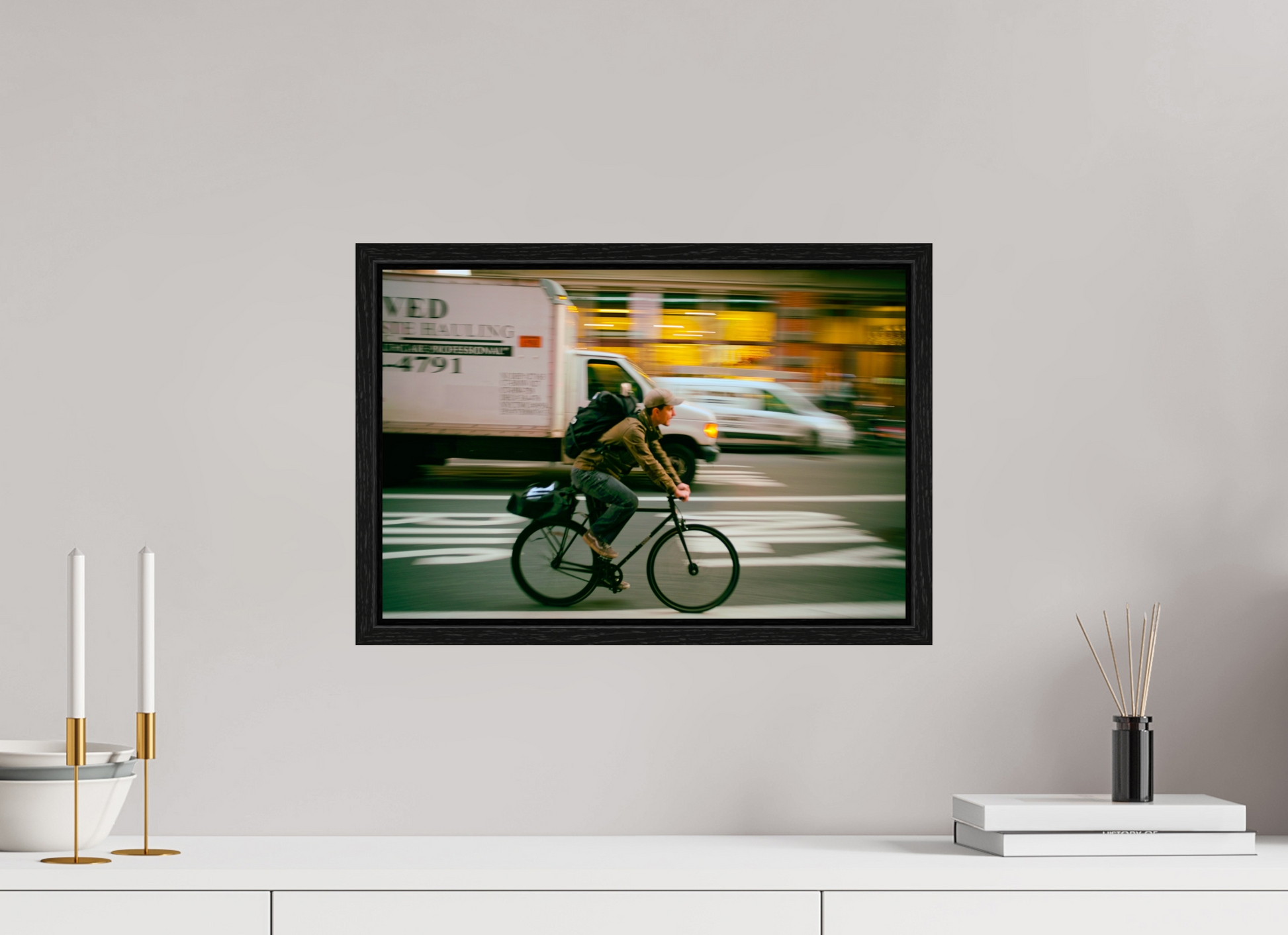 New York Street Photography - Bicycle Messenger in Motion