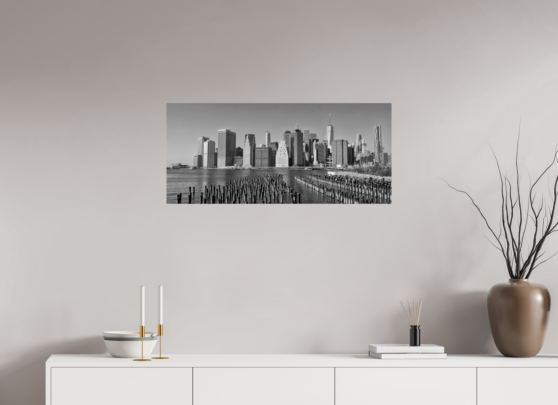 New York City - Manhattan Skyline b&w
