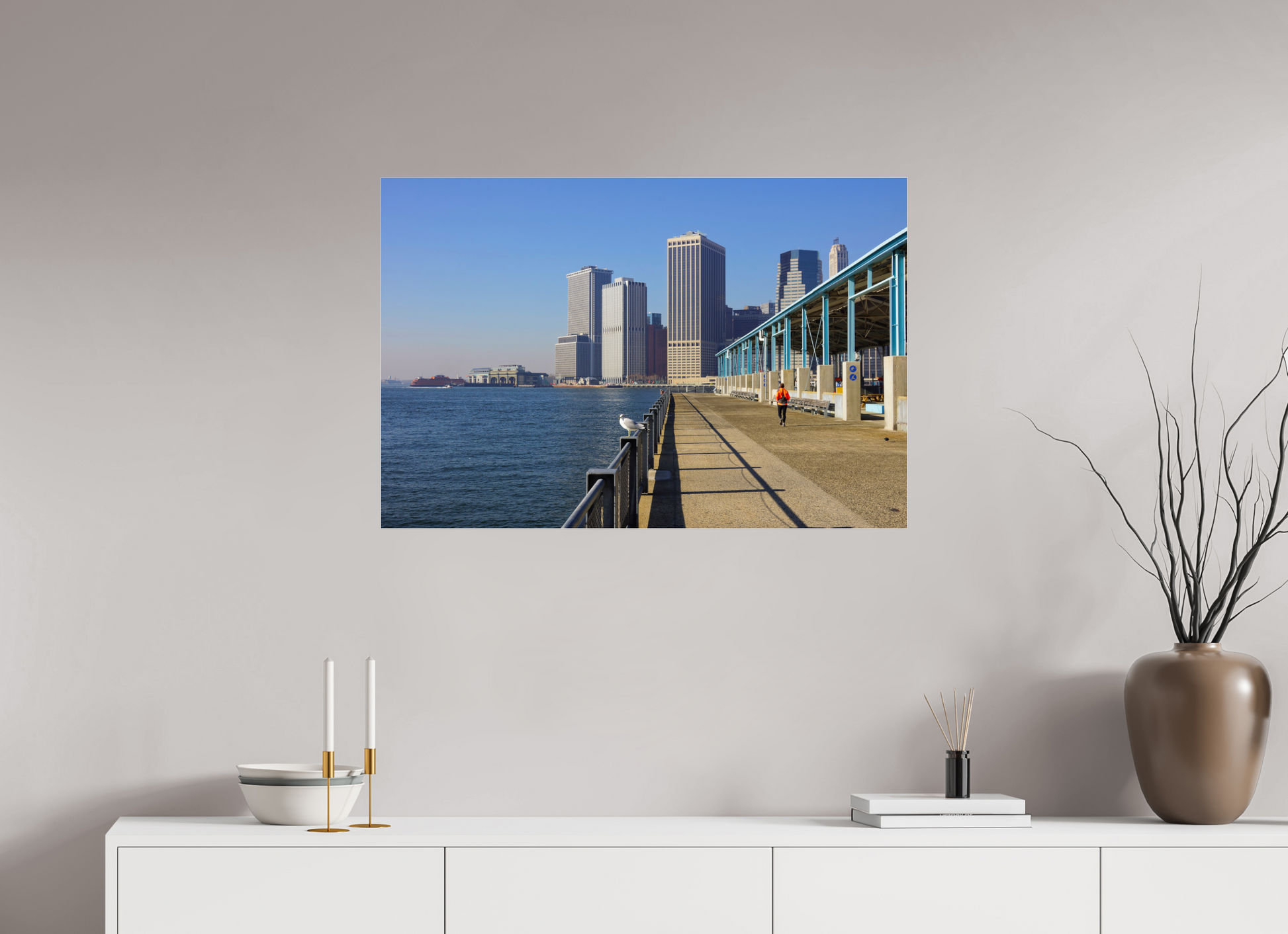 New York City street photography - Skyline view from the pier