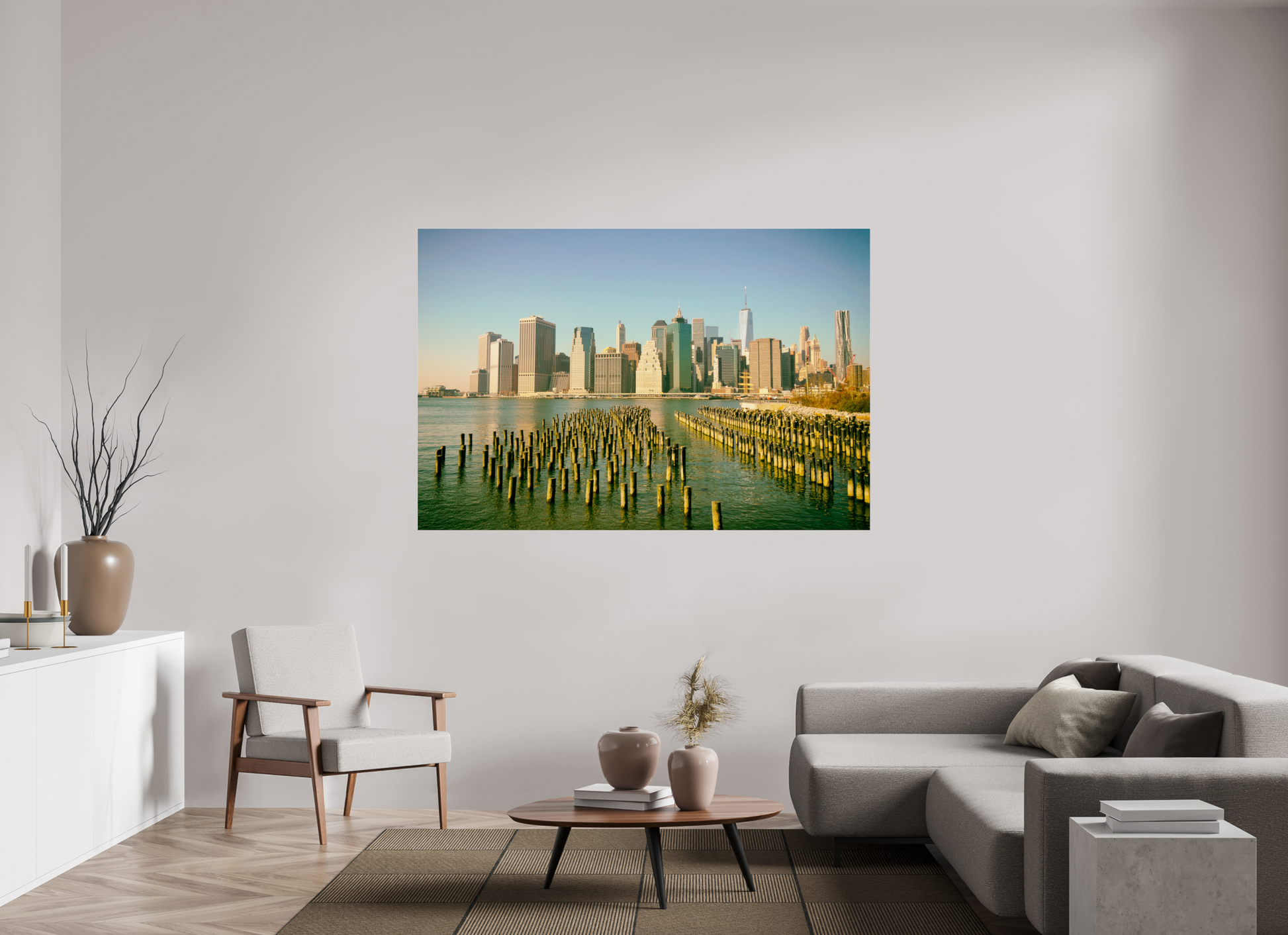 New York City - Manhattan Skyline colored