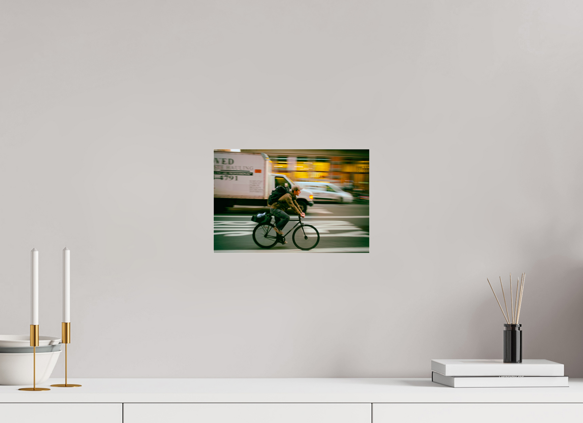 New York Street Photography - Bicycle Messenger in Motion