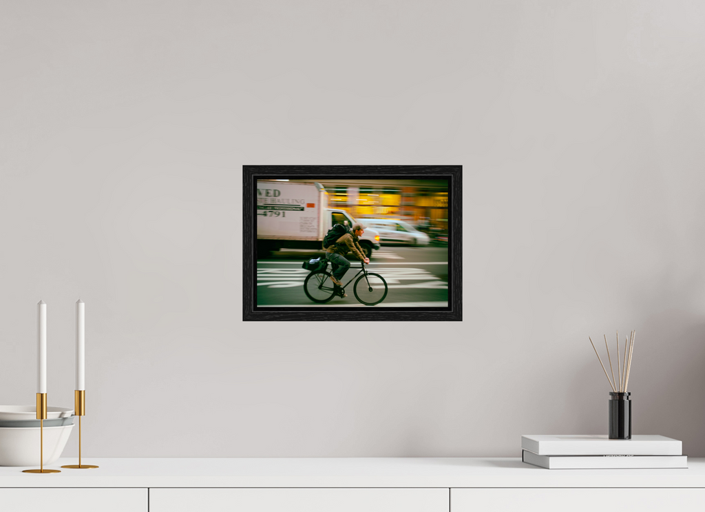 New York Street Photography - Bicycle Messenger in Motion