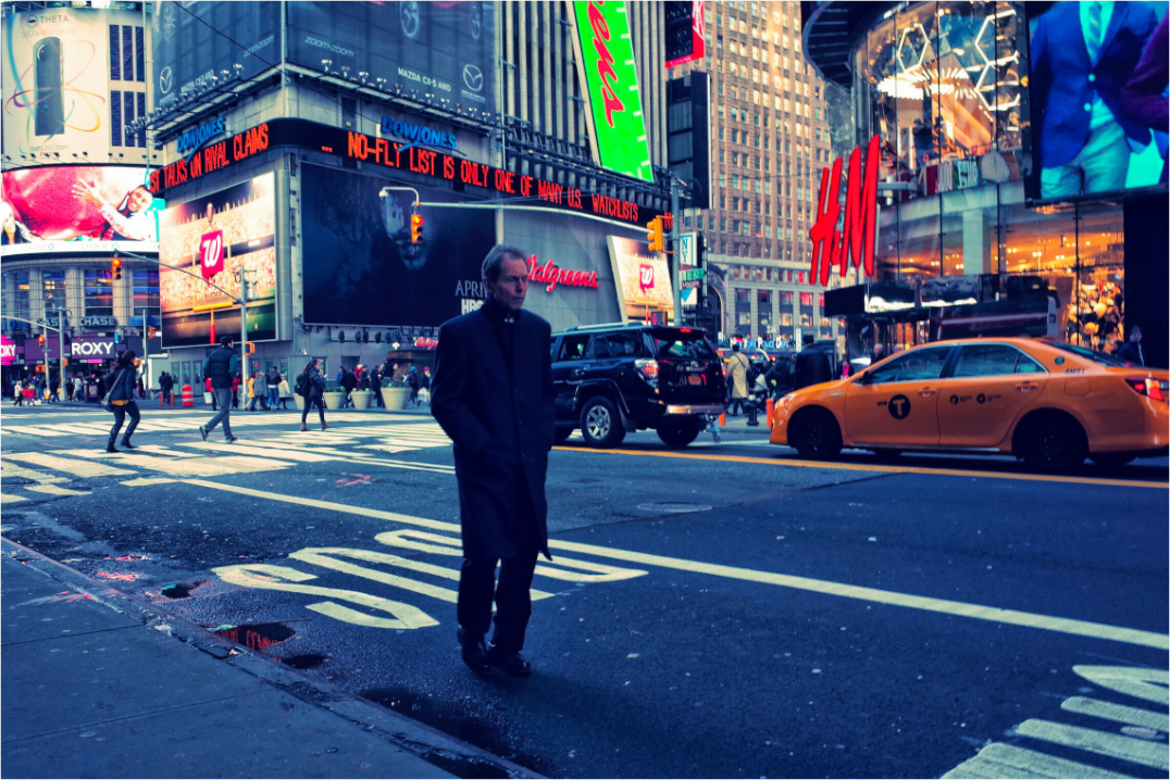 New York City Street Photography - Man on street at Times Square
