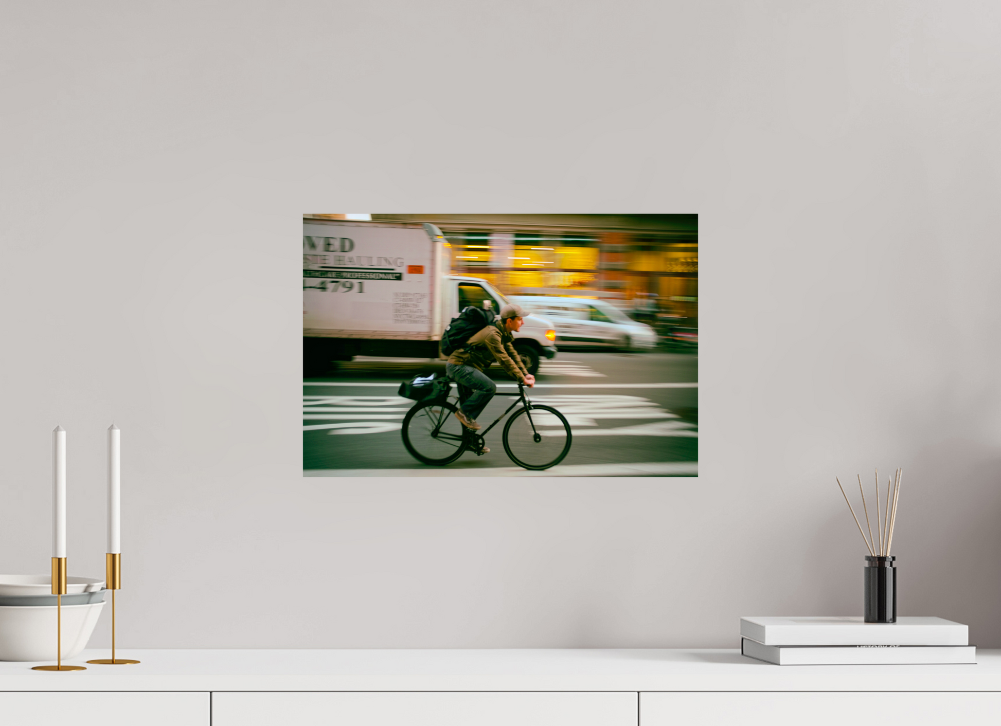 New York Street Photography - Bicycle Messenger in Motion