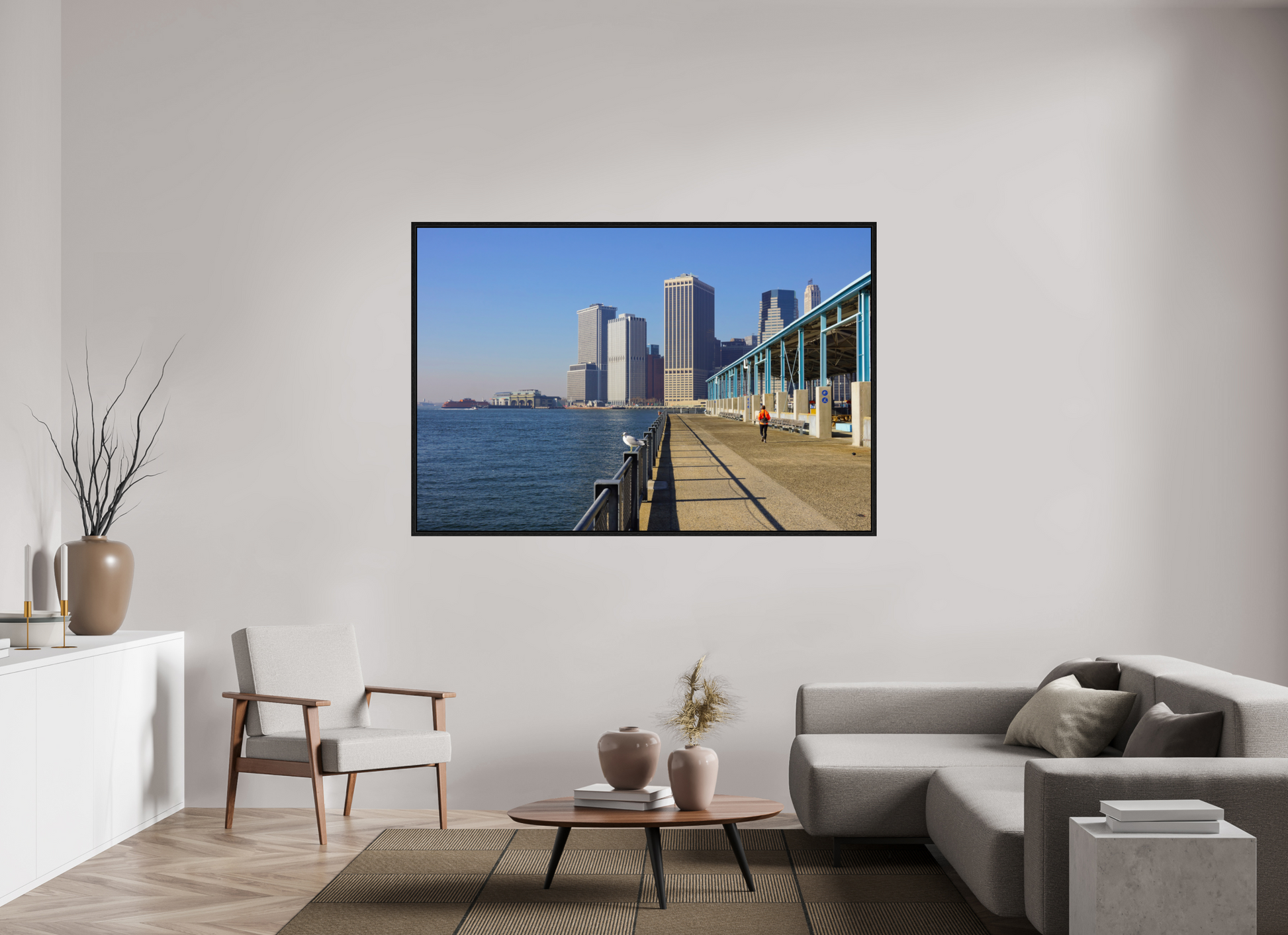 New York City street photography - Skyline view from the pier