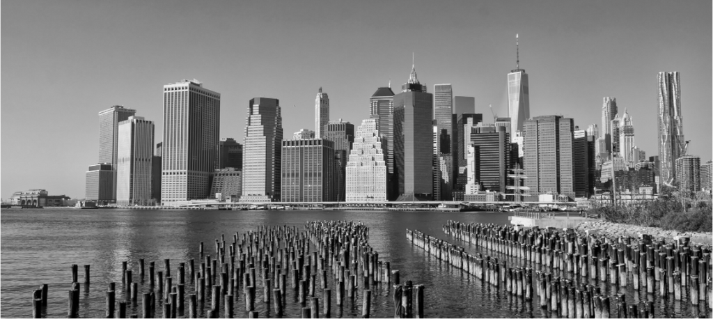 New York City - Manhattan Skyline b&w