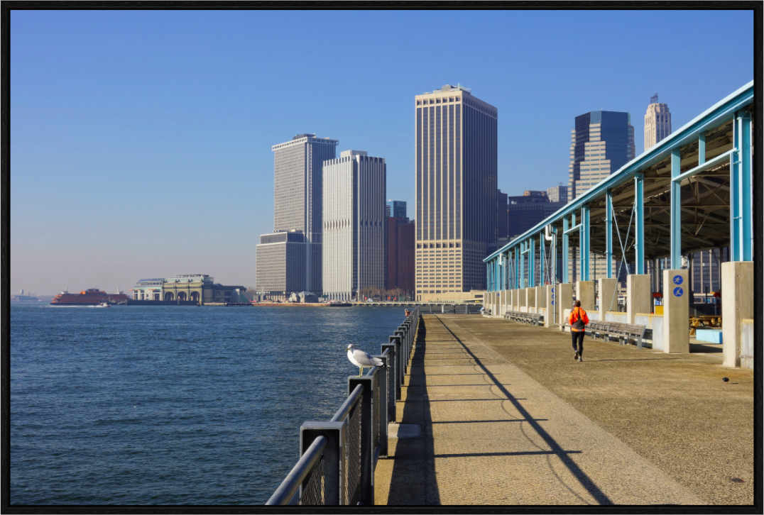 New York City street photography - Skyline view from the pier