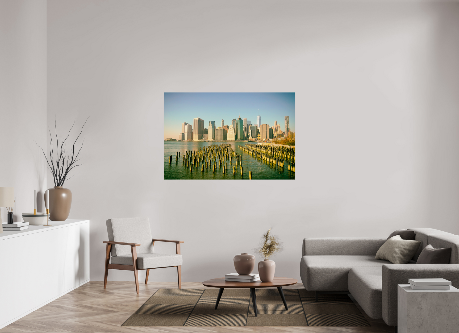 New York City - Manhattan Skyline colored