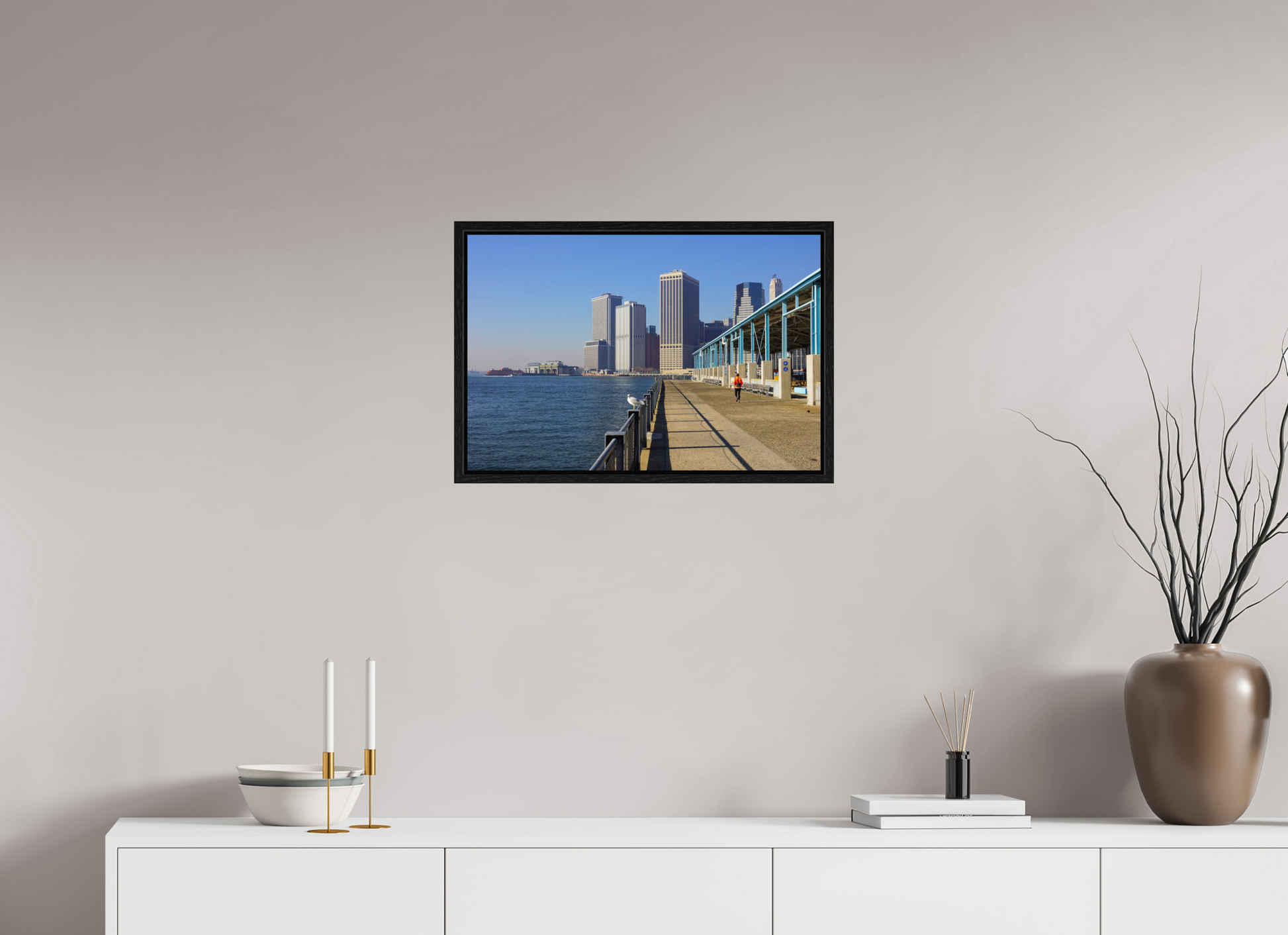 New York City street photography - Skyline view from the pier